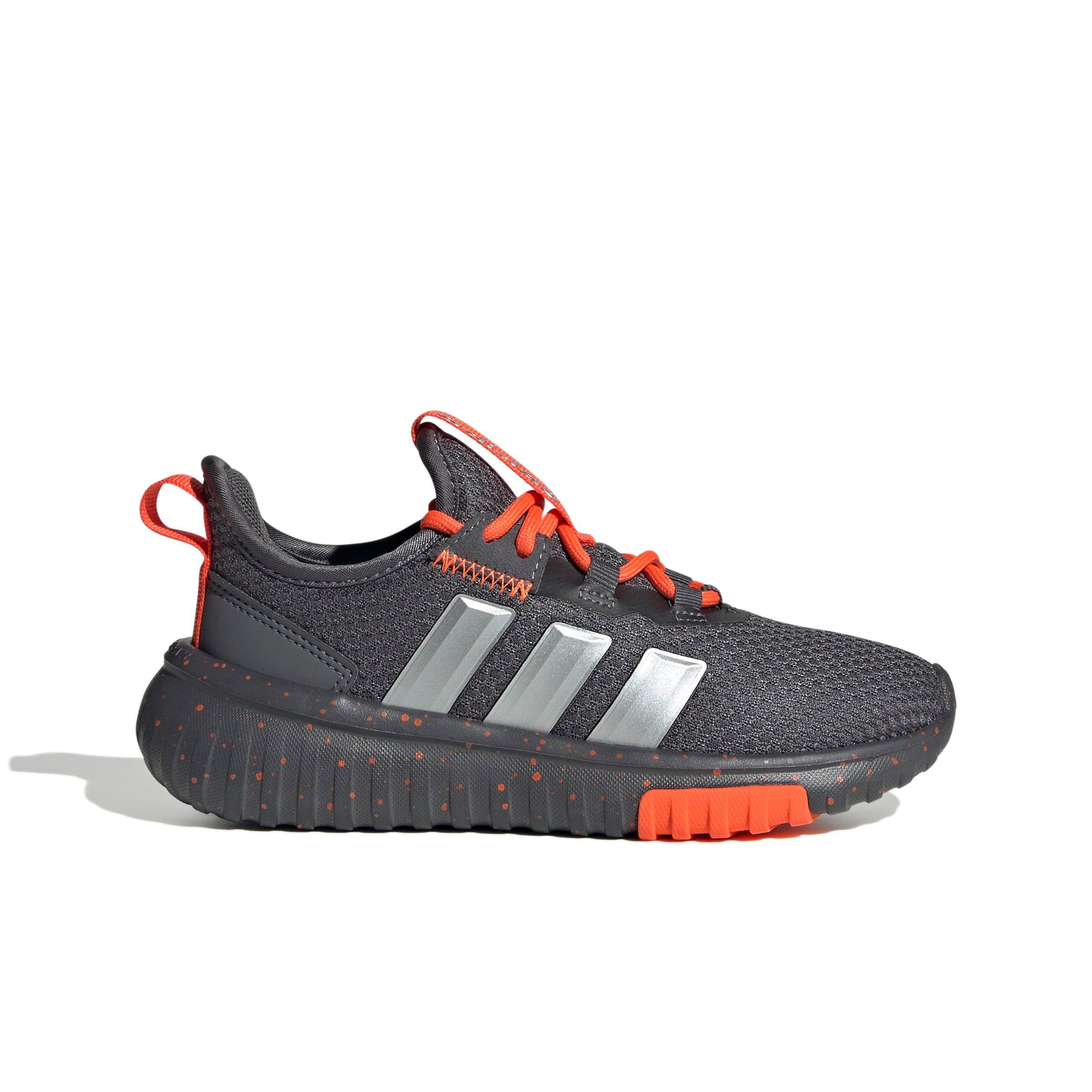 adidas Kaptir 4.0 "Grey Five/Matte Silver/Impact Orange" Grade School Boys' Shoe - GREY/SILVER/ORANGE